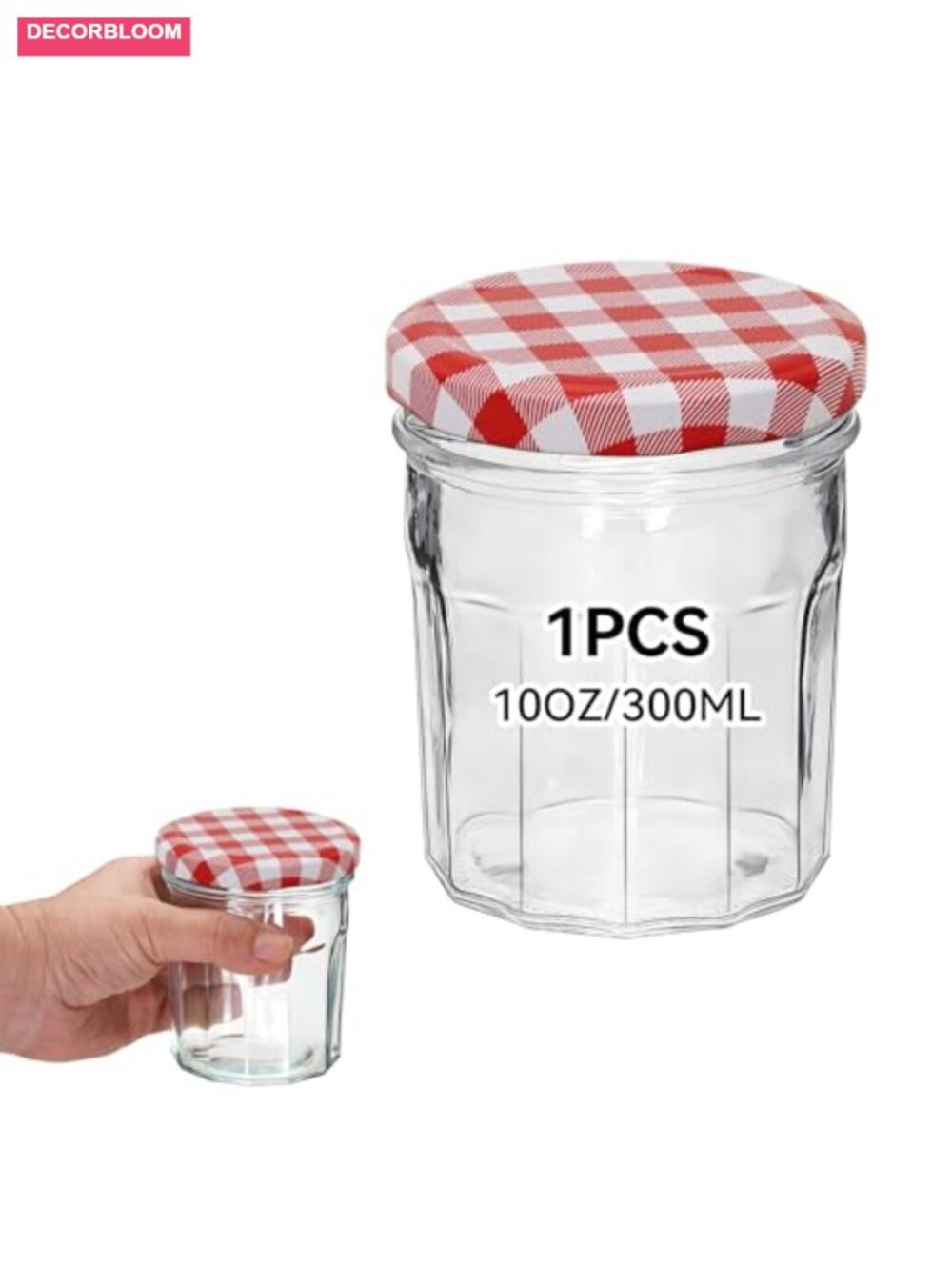 10oz Wide Mouth Glass Jar Airtight Metal Lid Canning Storage 300ml